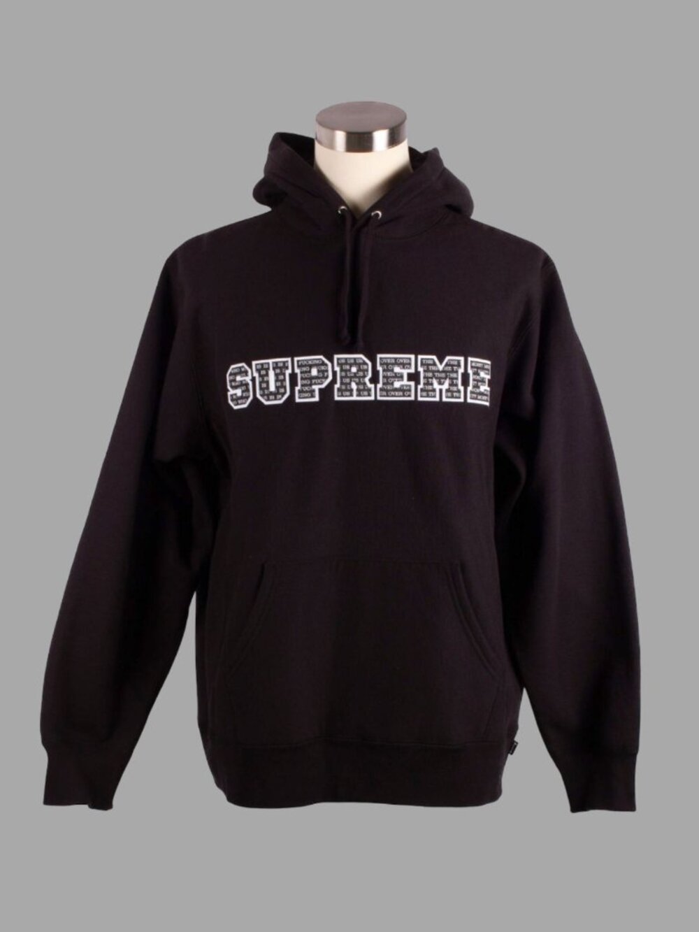 SUPREME F/W 2019 THE MOST Black White Logo Hoodie Cotton Sz XL Hooded Sweatshirt